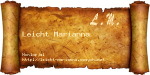 Leicht Marianna névjegykártya
